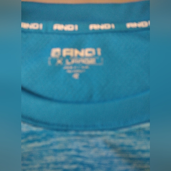 Men's Athletic shirt, turquoise, XL - Picture 2 of 5